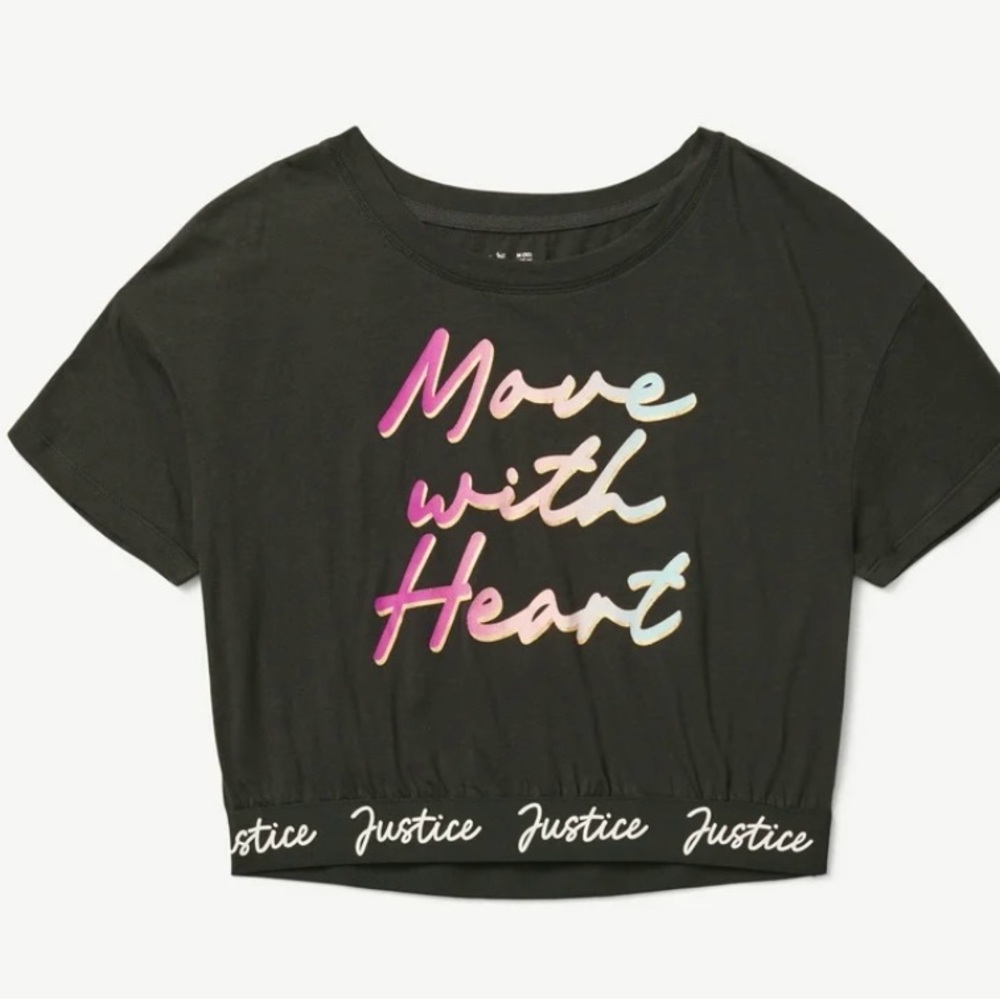 Justice Kids Black Graphic Tee!‎ NWT!